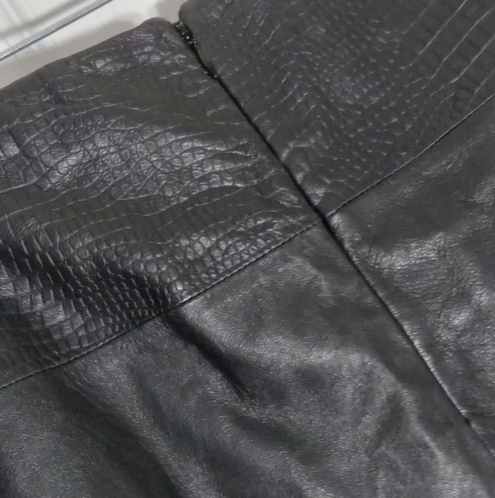 leather skirt Textured Apostrophè black 12 - Picture 5 of 9
